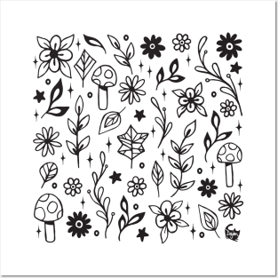 Nature Doodle Pattern 2 Posters and Art